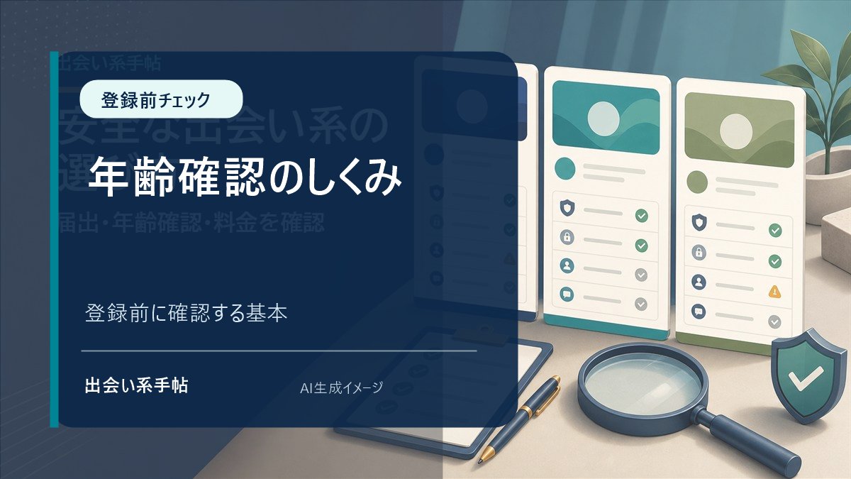 出会い系の年齢確認の仕組みを整理するイメージ