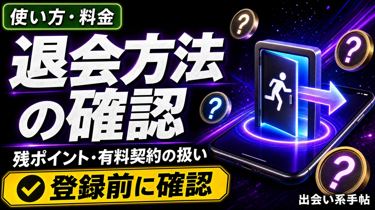 退会方法と残ポイントの扱いを登録前に確認するイメージ