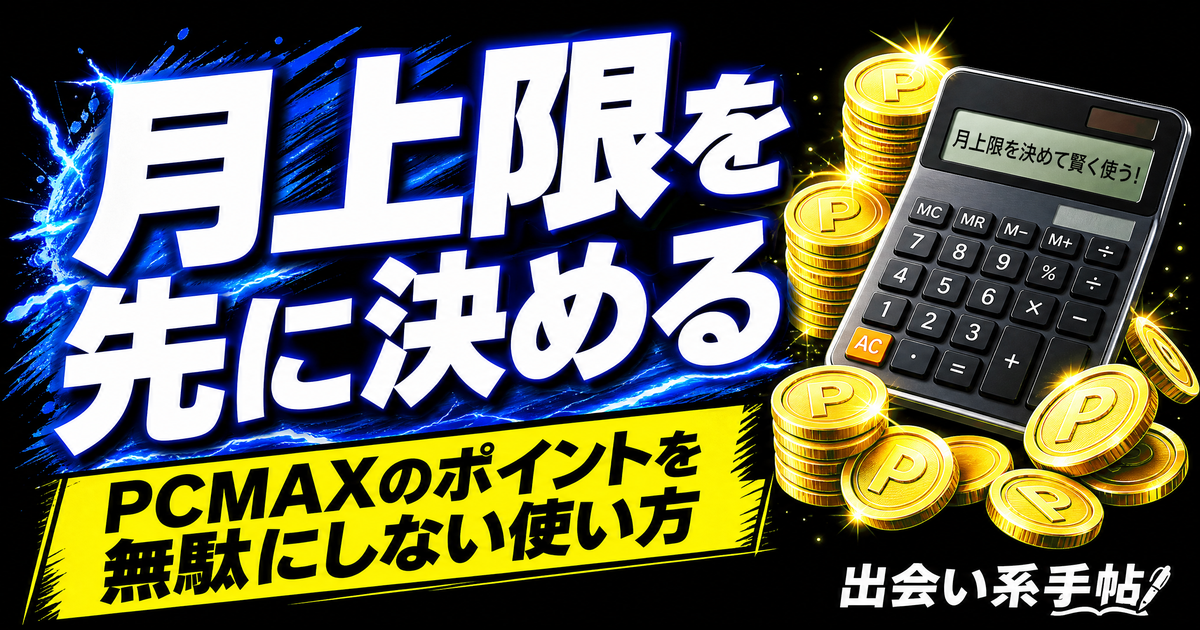 PCMAXのポイントを無駄にしない使い方|月上限を先に決めるのアイキャッチ
