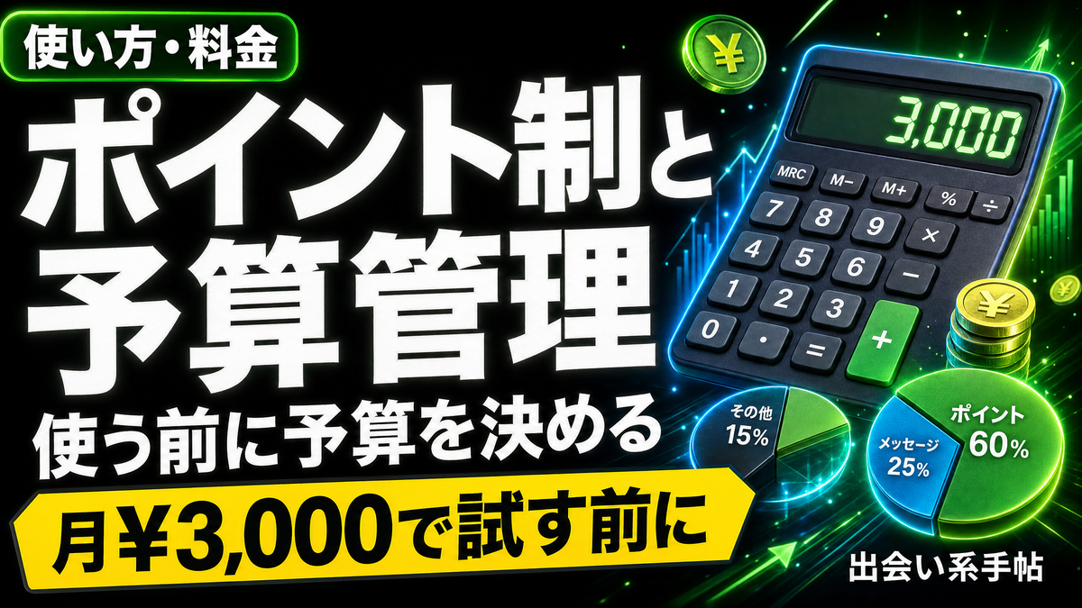 出会い系のポイント制と予算管理を示すアイキャッチ