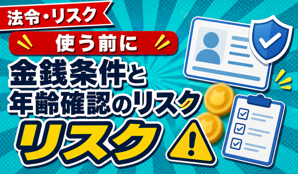 金銭条件と年齢確認のリスクのアイキャッチ
