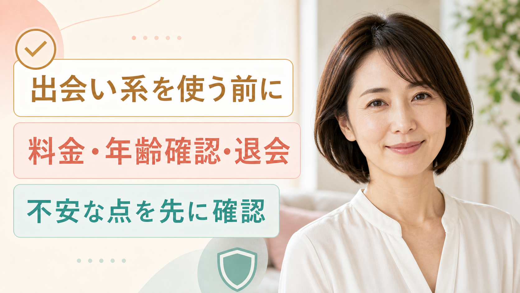 出会い系を使う前に、料金・年齢確認・退会など不安な点を先に確認