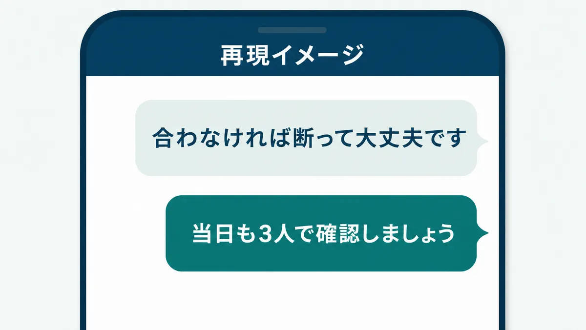相手が断れる余地を残したメッセージ例の再現イメージ