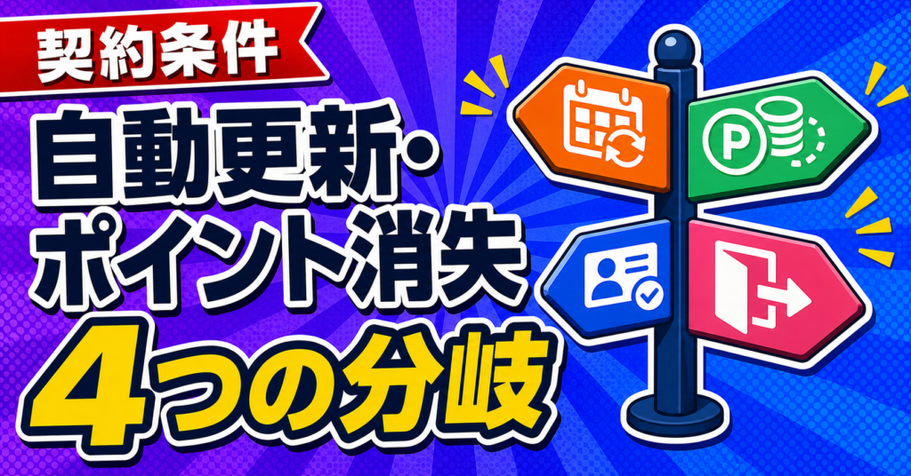 自動更新とポイント消失で分ける出会い系の4つの分岐